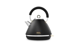 Morphy Richards Accents Pyramid Kettle, Soft Gold Colleciton, 1.5L, 3KW Rapid Boil, Removable Filter, 360 Cordless Base, Easy View Water Window, Matte Black/Gold, 102047