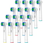 GENKENT Replacement Toothbrush Heads Compatible with Oral-B Braun, 16 Pcs Professional Electric Toothbrush Heads Brush Heads Refill Pro 500/1000/1500/3000/3757/5000/7000/7500/8000