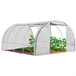 Serre tunnel de jardin 4 saisons 12M² blanche gamme maraîchère ZEBRA 4x3M