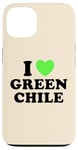 Coque pour iPhone 13 I Love Green Chili Nourriture épicée au piment chaud rôti au Nouveau-Mexique