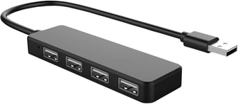 Hub USB 2.0 4 ports ultra fin et portable pour iMac Pro, MacBook Air, Mac Mini/Pro, Surface Pro, Notebook, ordinateur portable, clés USB, et plus (USB 2.0 noir)