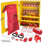 VEVOR Kit d'étiquetage de verrouillage électrique, 59 pcs, station de consignation et d'étiquetage de sécurité avec cadenas, moraillon, étiquette, attache, prise, disjoncteur, valve, câble, sac, boîte