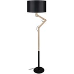 Lampadaires Tosel  Lampadaire articulé bois naturel et noir