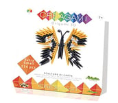 CreativaMente Creagami 3178753 Origami 3D Sculpture en Papier Papillon, Kit de Bricolage pour Adultes et Enfants à partir de 7 Ans 114 pièces, 78703, Blanc, Centre