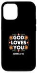 Coque pour iPhone 12/12 Pro God Loves You John 3:16, Citations inspirantes sur la foi