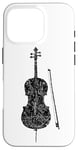 Coque pour iPhone 16 Pro Cello et Archet (Noir Ancien) Violoncello