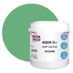 BOX DECO COULEURS Peinture meuble bois acrylique aspect velours-satin Aqua Bois - 2,5L, Vert Cactus