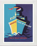 Lumartos, Vintage Poster British Railways (Eastern Region) Harwich Hook Of Holland, White, A4