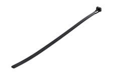 StarTech.com 10"(25cm) Reusable Cable Ties, 1/4"(7mm) wide, 2-1/2"(65mm) Bundle Dia. 50lb(22kg) Tensile Strength, Releasable Nylon Ties, Indoor/Outdoor, 94V-2/UL Listed, 100 Pack, Black - Nylon 66 Plastic - TAA (CBMZTRB10BK) - kabelbånd - TAA-kompatibel