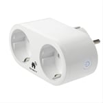 Qnect Smart WiFi dobbel stikkontakt 13A