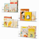 Lifewit Bibliothèque de Chambre d'enfant, Lot de 4 étagères Flottantes de 39 cm, Support en Plastique Transparent pour Magazines/Photos pour la Décoration de la Chambre d'enfant et du Salon