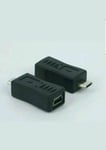 USB Micro Female to Mini USB Male Adapter Charger Adaptor Converter Black 