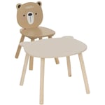 Atmosphera Créateur D'intérieur - Ensemble Table enfant avec chaise enfant Ourson Marron Atmosphera For Kids