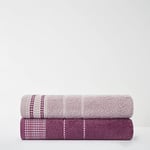 GC GAVENO CAVAILIA Lot de 2 Serviettes de Bain Super Douces, très absorbantes, à séchage Rapide, lavables en Machine, en Coton égyptien 550 g/m², Rose