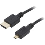 Cable hdmi 2.0 male micro hdmi male 3m noir