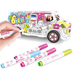 BLADEZ Barbie Camper, DIY Super Camper Van, Make Your Own/Build Your Own, Pull Back Vehicle for kids, Personalise with pens and stickers, Creative Maker Kitz Toyz