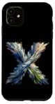 Coque pour iPhone 11 Lettre initiale du nom de l'alphabet X dans le style d'art impressionniste