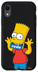 Coque pour iPhone XR The Simpsons Bart Simpson Bouche grossière Noir