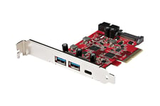 StarTech.com 5-ports USB PCIe-kort - 10 Gbps USB 3.1 Gen 2 PCIe-kort med 1x USB-C och 2x USB-A - 1x 2-ports IDC (intern 5 Gbps USB-expansion) - USB C PCI Express-kontrollerkort - USB-adapter - PCIe 3.0 x4 - USB-C 3.1 Gen 2 x 2 + USB-C 3.2 Gen 2 x 1