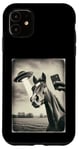 Coque pour iPhone 11 Alien Horse UFO Meme Funny Cowboy Cowgirl Weird