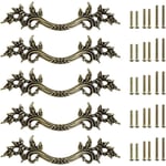 CCYKXA 5pcs Poignée de porte vintage Bouton de Porte de Placard rétro,décorer le Tiroir, la Commode, Placard, Meuble etc. (bronze) - Bronze
