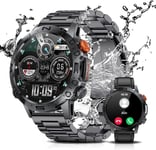 Montre Connectée Homme Pour Android Ios 1,43"" Amoled Hd Outdoor 110 Modes Sportifs Montre Intelnte Militaire Avec Appels Bluetooth,Étanche Ip68,Batterie 400 Mah,Sommeil Moniteur