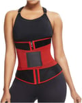 Waist Training Corsets Minceur Femme Sport Sudation Ajustable Zipper Bustier Ventre Plat Gaine Amincissante Body Shapewear Sculptante Ceinture Pour Contrôle Du Ventre (Red, M)