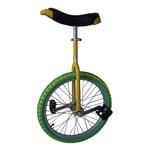 AHAI YU Boys/Girls/Child Colored Unicycle, Beginner(7/8/9/10/12 Years Old) 18/16 Inch Balance Bike, with Alloy Rim& Stand, Extra Thick Tire (Color : YELLOW+GREEN, Size : 16INCH)