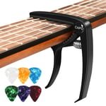 Capodastre Guitare Acoustique Capo Guitar avec 6 Médiators Capot Guitare Pour...