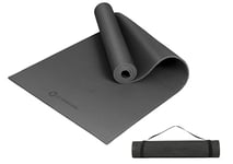 primasole Tapis de yoga avec sangle de transport pour yoga, pilates, fitness et entraînement au sol à la maison et à la salle de sport 1/4 d'épaisseur (couleur noire) PSS91NH004A