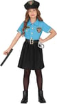 FIESTAS GUIRCA Déguisement de Police Élégant pour Filles - Uniforme de Police Bleu Clair avec Robe et Chapeau de Police - Déguisement Enfants - Filles de 7 à 9 Ans