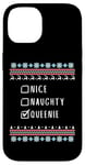 iPhone 14 Nice, Naughty, Queenie Christmas Ugly Sweater Style Case