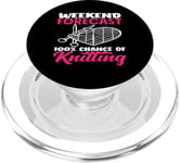 Knitting Weekend Forecast 100% Chance Of Knitting Lover PopSockets PopGrip for MagSafe