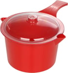 Easy cook Sauce Gravy Milk Pan 14cm Saucepan With Lid 0.6L Red Microwave NS613R