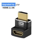 Male to Female ZJ270 8K HDMI 2.1 Adapter Adaptateur HDMI 2.1 mâle vers femelle, 8K, convertisseur 8K 60Hz 4K 120Hz, 48Gbps, résistant, compatible PS5, PS4, HDTV, Roku, TV Stick, PC, 90, 270 ""Nipseyteko