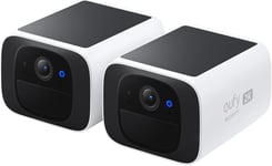 Solocam S220 2 Pack, Camera Surveillance Wifi Exterieure Sans Fil Solaire, Résolution 2K, Camera Solaire, Compatibile Avec Alexa, Wi-Fi 2,4 Ghz, Sans Frais Mensuels[SMA074378]