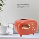 Retro Red Radio Shape Tissue Box Vintage Style Desk Tissue Box