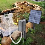 A&eacute;rateur solaire de bassin 2,5 W/7 V Oxyg&eacute;nateur de pompe &agrave; air 0,6 L/min Pompe solaire pour bassin avec 1 pierre &agrave; bulles et piquet de sol pour jardin ext&eacute;rieur, &eacute;tang &agrave; poissons hydroponique