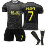 2023 Paris Saint-Germain Mbappe #7 Fourth Jersey Kit för barn Vuxna .q 24(130-140CM)