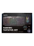 LogiLink Gaming-Set keyboard mouse and mouspad - Gaming Tangentbord - Tysk - Svart