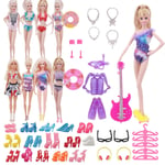 40 delar 27-29cm flickdocka leksaker Barbie dockkläder leksaker accessoarer