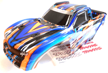 Traxxas Stampede 4x4 VXL Hoss 1/10 Truck Clipless Body Shell +Decals Orange Blue