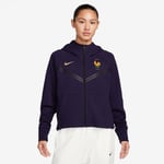 Frankrike Luvtröja NSW Tech Fleece FZ - Blå/Guld Dam - Nike, storlek X-Small