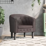 Torana - Chaise cabriolet marron similicuir