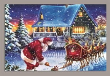 Large Fibre Optic LED Light Up Christmas Canvas Picture 60cm x 40cm Santa Sleigh