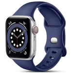 CeMiKa Compatible avec Apple Watch Bracelet 38mm 40mm 41mm 42mm 44mm 45mm 46mm 49mm, Bracelets en Silicone de Remplacement pour iWatch Bracelet SE Series 10 9 8 7 6 5 4 3 2 1, 38mm/40mm/41mm-S/M, Bleu