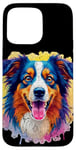 Coque pour iPhone 15 Pro Max Berger australien Femmes Hommes Enfants Chien Aussie Art Portrait