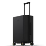 LEVEL8 Valise Cabine Élégant Micro Diamant Structuré Design Bagages Cabine Trolley Rigide Valise de Voyage avec 4 roulettes Doubles Pivotantes et Serrure TSA(50cm, 40L, Noir)