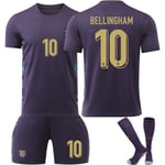 2425 England borta mörkblå No. 10 Bellingham fotbollsstil fotbollsuniform kostym vuxna barn storlek No. 10 Bellingham 28（150-160CM)