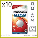 10 x Panasonic CR2450 3V Lithium Coin Cell Battery 2450, DL2450 Longest Expiry